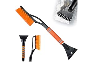 May Huang Grattoir à Givre, 2in1 Grattoir à Glace et Brosse à Neige, Grattoir Pare Brise, Détachable Grattoir à Glace pour Pare Brise de Voiture pour Voitures, Camions et SUV (Orange)