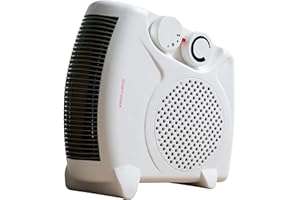 Daewoo 2000W Fan Heater, Flat Fan Heater, Automatic Safety Cut Out, 2 Heat Settings, Variable Thermostat, Power Indicator, Fan Only Setting, Carry Handle, Instant Heat, Ideal For Small Rooms