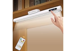 GOVSSING Lampa biurkowa LED, 5 W, 4000 mAh, zasilana bateriami, magnetyczna lampa stołowa z pilotem zdalnego sterowania, możliwość ściemniania, 3 kolory, timer i funkcja pamięci, USB-C