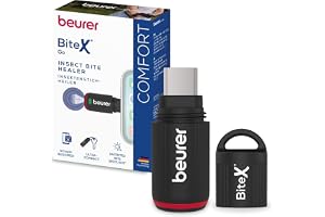 Beurer BiteX Go Deep Black Aparato contra picaduras de insectos para smartphone, tratamiento de mordeduras y picaduras, alivia el picor, para móvil Android y iPhone (USB‑C), con luz