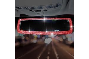 BSEICAL Specchietto Retrovisore Auto Antiabbagliante, Accessori SUV Interno Brillantini, Specchio Retrovisore Auto Interno, Universale Clip Su Decorazioni Tuning Strass Specchio Trucco Donna Decorazione Set
