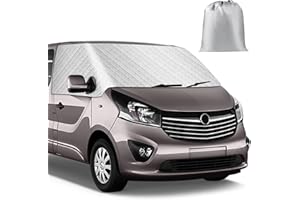 ZWPARTS Housse de Pare-Brise Compatible avec Renault Trafic 2014-2025, Argenté Pare-Soleil pour Vitre Avant, Bloque Les Rayons UV, Protège du Vent et des Intempéries, Garde Votre Véhicule au Frais