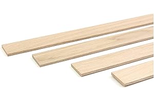 wodewa Listón de madera de roble natural, 1 m, 30 x 4 mm, moldura decorativa para revestimiento de pared, techo, suelo, bricolaje, manualidades