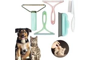 MIS.MOON 5 Stück Fusselrasierer Tierhaarentferner, Fusselbürste, Fusselentferner, Teppich Haarentferner, Katzenhaarentferner, Wiederverwendbarer Stoffrasierer für Pullover, Gewebte Mäntel