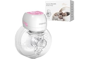 Rivoluzionario Tiralatte Elettrico 193g, KISSBOBO Tiralatte Elettrico Indossabile Con 3 Modalità 9 Livelli, Comfort Ottimale Con Timer 21 mm/24 mm(Rosa/1 pezzo)