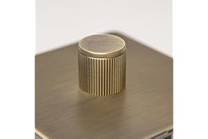 BRASS BEE Antique Brass Straight Knurled Switches and Sockets (Single light dimmer)