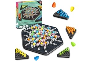 WEILONGB Ketten Dreieck Schachspiel,Triggle Spiel mit Gummibänder, Puzzle Checkers Spiel, Interaktives für Familienfeiern und Reisen，Tabletop Brettspiele für Erwachsene und Kinder