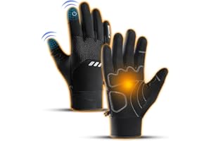 Vilico Guantes Ciclismo Invierno Hombre Mujer, Guantes de Ciclismo, Guantes Moto Invierno, Guantes de Pantalla Táctil a Prueba de Viento y Antideslizantes contra Salpicaduras de Agua