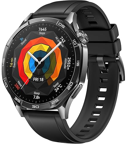 Huawei Watch GT 3 Active 46 mm Black Stainless Steel Case Black