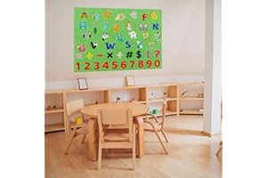 PLIGREAT Lernen Filz Board Buchstaben Zahlen Set, Große Wand Activity Board ABC Buchstaben Zahlen Symbole Storyboard für frühes Lernen Urlaub Geschenke 105x75 cm