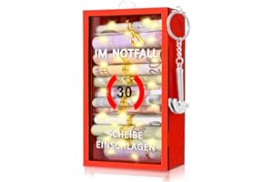Sunwuun LED Money Gifts 30th Birthday Man Women, 30th Birthday Women & Men, Funny Emergency Box Gifts with Hammer and Fairy Lights, Personalised Gifts for Money, Creative DIY