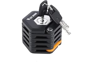 LUTUO Folding Bike Lock, Chain Lock Heavy Duty Alloy Steel, Bicycle Foldable Lock with Mounting Bracket, Anti-Theft Strong Security, with 3 Keys, 79cm/31inch