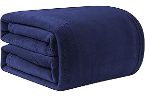 Good Nite Koc polarowy, puszysty koc, 230 x 270 cm, flanela, ciepły, miękki koc na sofę, kanapę, narzuta na łóżko, granatowy, super king