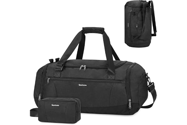 sportsnew Sac à Dos de Gym Sac de Sport Homme Bandoulière Réglable avec Compartiment à Chaussures Compartiments Humides et Manchon de Chariot avec Trousse de Toilette