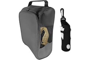 ABRVUAHM Portable Golf Shoe Bags with Golf Bag, Shoe Bag for Travel, Hiking, Walking, Football, Rugby, Golf Gym Shoes, Premium Shoe Bag for Men Women Boys Girls Oxford