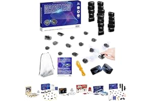 GENERISCH Jeu d'échecs magnétique portable avec aimant pour les voyages et le camping. Avec 20 à 40 pièces magnétiques comme cadeau pour les enfants de 9 à 14 ans. Comprend un jeu de dames puzzle en formes