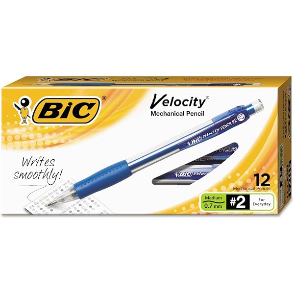 BIC Velocity Side Clic Druckbleistift 0,7 Mm – 4er Pack, Mit Weichem Griff & Radiergummi