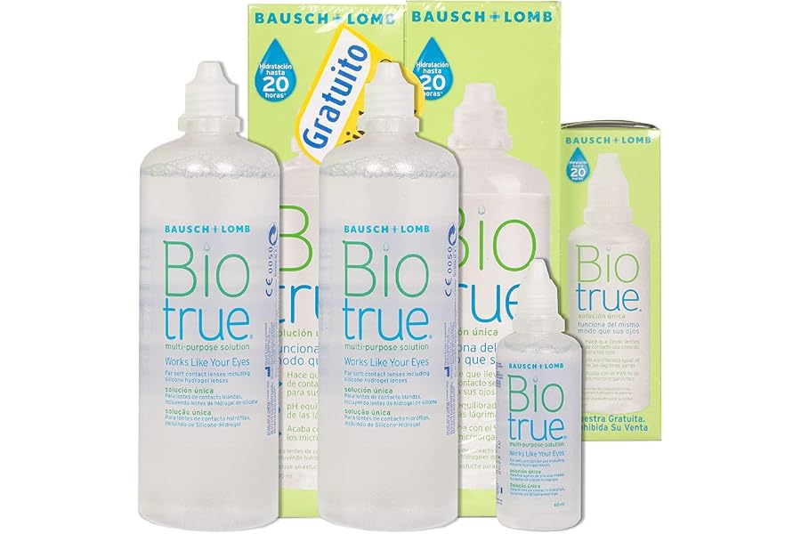 Biotrue Bausch + Lomb Solución Única 2 x 300ml + 60ml gratis para lentes de contacto blandas