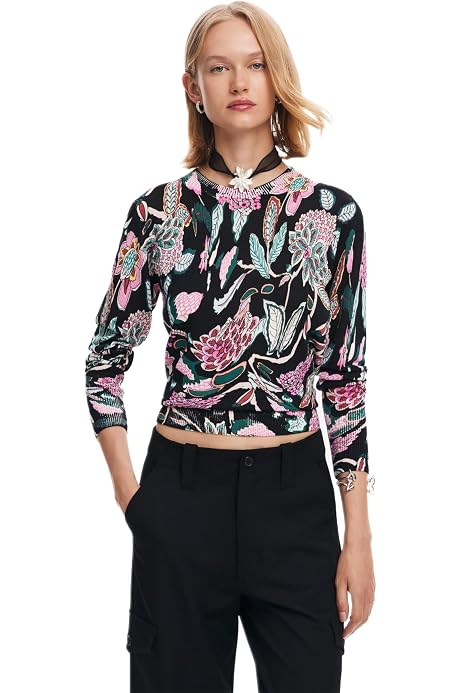 Sweatshirt Femme Desigual - Manches Imprimées - Collection SS25 - Conçu à Barcelone