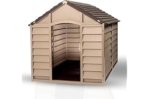 Samuel ALEXANDER Large Plastic Dog Kennel - 86x84x82cm - Indoor/Outdoor Dog House Shelter, Weatherproof and Durable - Perfect for Garden and Home
