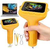 ZQEJEFD Kids Digital Microscope, 1000X Portable Mini Microscope with 2.0" IPS Screen and 8 LED Lights, USB Type-C Handheld Mi