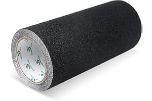 BOMEI PACK Ruban adhésif antidérapant pour escalier, skateboard, 250 mm x 5 m, noir