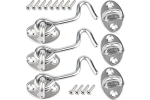 DKBT Crochet Porte, 3 Pcs 7.5cm Loquet Porte Exterieur,Crochet Fermeture Porte,Crochet Cabine en Acier Inoxydable,Verrou de Porte Interieure Avec Vis de Montage,Targette de Porte Pour Fenêtre,Grange