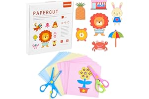 Astaron 2 forbici di sicurezza per bambini con 100 pezzi, forbici per l'addestramento prescolare e artigianato artistico, per la scuola