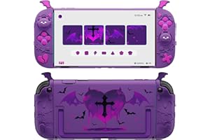 playvital Coque pour Nintendo Switch 2,Grip en Silicone pour Joycon & Coque Arrière Rigide PC Dockable & Capuchon Joystick & Autocollants,Accessoires pour Switch 2–Violet, Série Gothic Imp