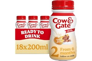 Cow & Gate 2 Follow On Baby Milk Ready to Use Liquid Formula, 6-12 Months, 200 ml, (Pack of 18)
