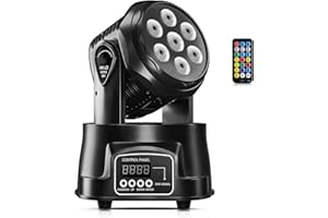 DELIBANG LED Moving Head,RGBW LED Lichteffekte Bühnenlicht mit Auto/Master-Slave/ DMX512 Steuermodi für Partylicht DJ Disco Bar Club Show