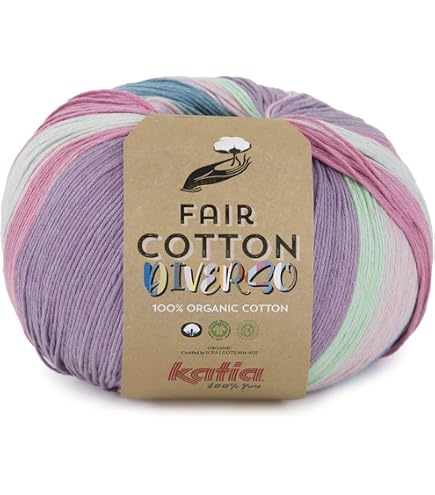 Katia Fair Cotton Infinity Garn – 200 G / 600 M – Farbverlauf Blassbraun-burgunderrot-ocker – GOTS-zertifiziert Katia Fair Cotton Infinity Garn – 200 G / 600 M – Farbverlauf Blassbraun-burgunderrot-ocker – GOTS-zertifiziert