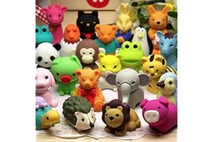 SILENT-QIAOYOU Radiergummis in form von tieren 35 stück,Kinder Eraser Radierer,Radiergummi Bunt,Kleine figuren für kinder,für Kinder, Schüler, Schreibwaren, Radierer Puzzle Spielzeug, Kreatives Spielzeug Party