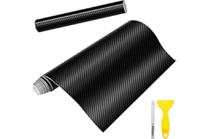 Anpro 2 Rotoli Pellicola Adesiva 3D Carbonio/Rivestimento, Wrapping Nero per Auto e Moto/Car Stickers/Fai da te/1520mm x 300mm