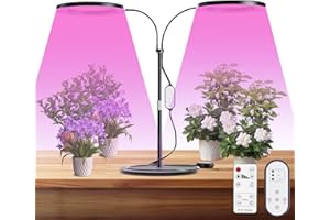 ENRIPRT Dual Head Plant Lamp,2Köpfe Pflanzenlampe LED, Pflanzenlicht Vollspektrum, 3 Lichtmodi Pflanzenlicht,4/8/12 Auto-Zeitschaltuhr