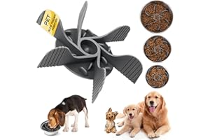 BUAUTY Slow Feeder Dog Bowls Insert, Cuttable Slow Feeder for Cats and Dogs, Pet feeder with Strong Suction Cups, Feeding supplies for Most Dog Bowl or Dog Dish Grey