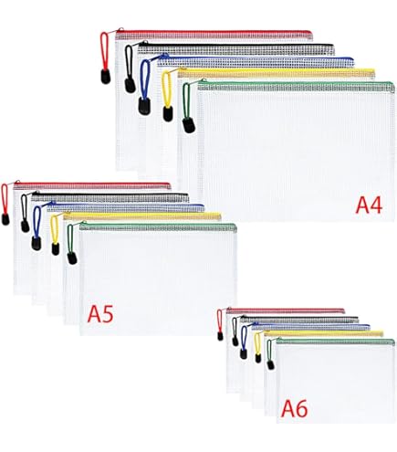 Documentenmap, A5, transparante PP, velcro sluiting, pak van 10 stuks