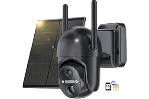 NUASI 4G LTE Cámara Vigilancia Exterior con SIM, 2K 360 Grados PTZ Camara con Panel Solar, PIR Detección de Movimiento, Visión Nocturna en Color, Audio Bidireccional, IP66, Tarjeta 32GB Incluida