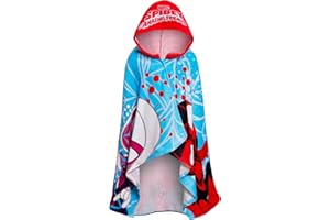 Marvel Press Spidey e i suoi fantastici amici Asciugamano con cappuccio Spider-Man Poncho per bambini 100% cotone Asciugamano da bagno da spiaggia