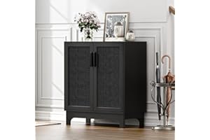 Yvsevnr Küchenschränke, Küchenschrank mit Arbeitsplatte, Verstellbare Ablage, Landhausstil, Sideboard für Küche, Wohnzimmer, Flur und Esszimmer, Schwarz 80 x 40 x 89 cm