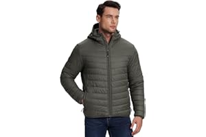 33,000ft Męska lekka pikowana kurtka outdoorowa wodoodporna kurtka przejściowa, ciepła kurtka zimowa dla mężczyzn, kaptur, płaszcz zimowy, kurtka buforowa, chowana