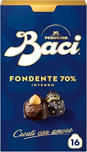 BACI PERUGINA Fondente 70% Cioccolatini Fondenti ripieni al Gianduia 200g