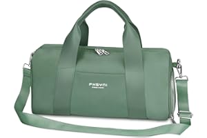 PHSYNI Sporttasche 16 Zoll für Frauen & Kinder,Mit Schuhfach & Trocken-Nass Trennung,Praktisch für Fitness, Tanzen, Schwimmen, Reisen,Grün