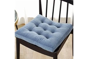 Lukery Stuhlkissen rutschfeste, Waschbare Weiche Sitzkissen Komfort Stuhlauflage als Stuhl Kissen für Outdoor & Indoor Gartenstuhl, Küche oder Esszimmerstuhl (blau,Quadratisch 40cm)