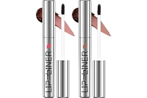 LYSDEFEU Lip Stain Peel Off 2pcs Pink Brown Lip Liner Set,Lip Tint Peel Off Tattoo Lipliner Mit Mattem Finish,Wasserfest,Übertragungsfest,Hochpigmentierte,Farbe,Make up Geschenk Muttertag für Frau 01+03