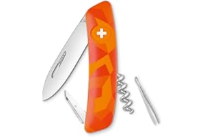 SWIZA Suisse Canif D01 Camo Urbain Orange, antidérapante, 6 Caractéristiques, 16.8