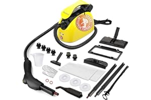 Waitbird Nettoyeur vapeur multifonction pour tous les accessoires 21 pièces, nettoyeur vapeur à main et bandoulière, pour meubles, canapés, carrelages, sols, fenêtres, voitures, tissus d'ameublement