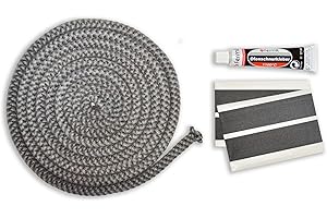 Kamindichtung Türdichtung Set 3m, ø 10mm inkl. Kleber und Abbinder Kordel-Dichtung passend für Justus und Oranier Kaminofen Modelle