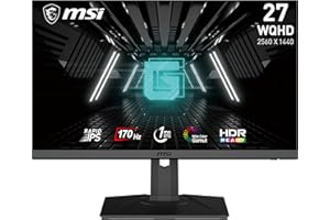 MSI G272QPF Écran PC Gaming 27" WQHD - Dalle Rapid IPS, 2560x1440, 170Hz / 1ms, 16:9, G-Sync Compatible - DisplayPort 1.2a, HDMI 2.0b