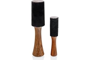ZenBless Tibetan Singing Bowl Mallet, Hand Carved Wooden Striker 2pcs, Leather Wrapped Meditation Mallet, for Buddhist Meditation Yoga Chakra Healing Relaxation Accessories for Musical Instrument